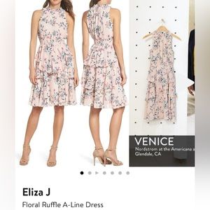 Floral Ruffle A-Line Dress